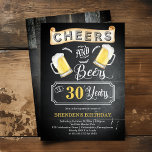 Cheers and Beers tot 30 jaar geboortedag Kaart<br><div class="desc">Viel je 30ste verjaardag in stijl met dit bijtende "Cheers and Beers"-karton en multitonde houten  barroom die er uitziet. Composietontwerp door vakantieharten Design (gereserveerde rechten).</div>