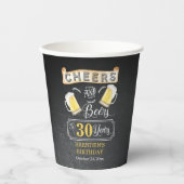 Cheers and Beers tot 30 jaar geboortedag Papieren Bekers (Voorkant)
