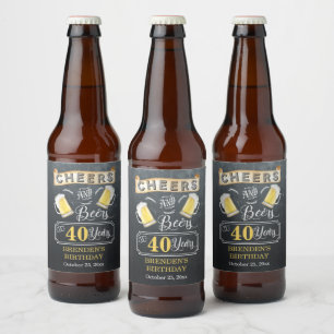 Cheers and Beers tot 40 jaar geboortedag Bier Etiket