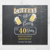 Cheers and Beers tot 40 jaar geboortedag Bier Etiket (Enkel label)