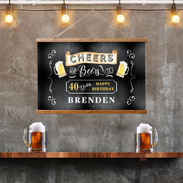 Cheers and Beers tot 40 jaar geboortedag Hangend Wandkleed