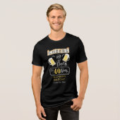 Cheers and Beers tot 40 jaar geboortedag Tri-Blend Shirt (Voorkant volledig)