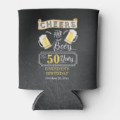 Cheers and Beers tot 50 jaar geboortedag Blikjeskoeler (Voorkant)