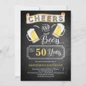 Cheers and Beers tot 50 jaar geboortedag Kaart (Voorkant)