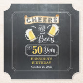 Cheers and Beers tot 50 jaar geboortedag  Kartonnen Onderzetters (Voorkant)