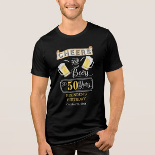 Cheers and Beers tot 50 jaar geboortedag Tri-Blend Shirt