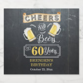 Cheers and Beers tot 60 jaar geboortedag Bier Etiket (Enkel label)
