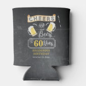 Cheers and Beers tot 60 jaar geboortedag Blikjeskoeler (Achterkant)