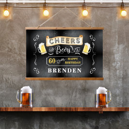 Cheers and Beers tot 60 jaar geboortedag Hangend Wandkleed