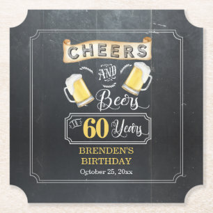 Cheers and Beers tot 60 jaar geboortedag  Kartonnen Onderzetters