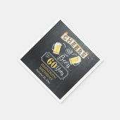 Cheers and Beers tot 60 jaar geboortedag Servet (Hoek)