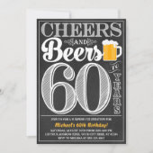 Cheers and Beers tot 60 jaar uitnodiging (Voorkant)