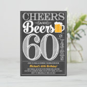 Cheers and Beers tot 60 jaar uitnodiging (Staand voorkant)