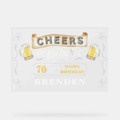 Cheers and Beers tot 70 jaar geboortedag Acryl Bord (Voorkant)