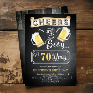 Cheers and Beers tot 70 jaar geboortedag Kaart