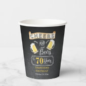 Cheers and Beers tot 70 jaar geboortedag Papieren Bekers (Voorkant)