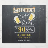 Cheers and Beers tot 90 jaar geboortedag Bier Etiket (Enkel label)