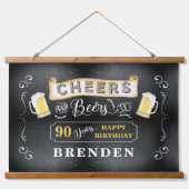Cheers and Beers tot 90 jaar geboortedag Hangend Wandkleed (Voorkant)