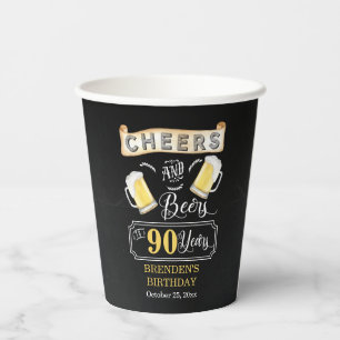 Cheers and Beers tot 90 jaar geboortedag Papieren Bekers