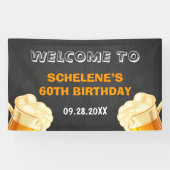 Cheers and Beers verrassen 60e verjaardag achtergr Spandoek (Horizontaal)