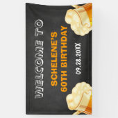 Cheers and Beers verrassen 60e verjaardag achtergr Spandoek (Verticaal)