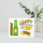 Cheers and Happy Birthday Briefkaart (Staand voorkant)