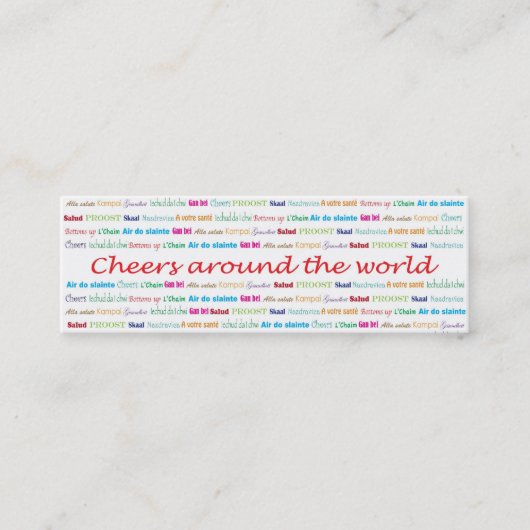 Cheers_Around The World_bartender services Mini Visitekaartje (Voorkant)