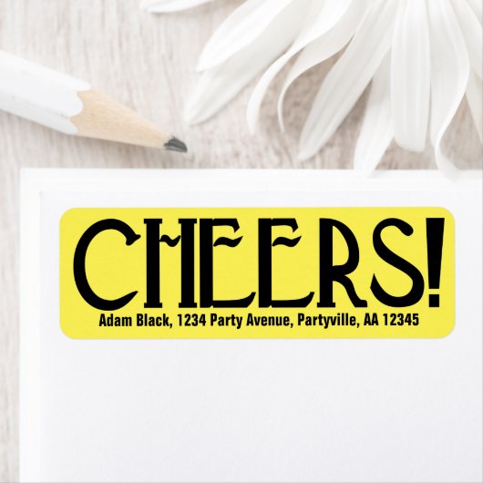 Cheers Art Deco Yellow Etiket (Insitu)