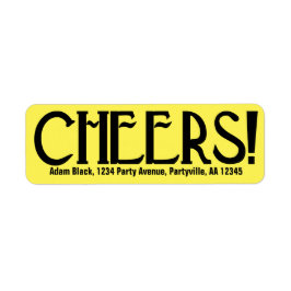 Cheers Art Deco Yellow Etiket