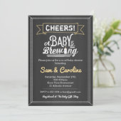 Cheers Baby is het brouwen van krijtbord Baby show Kaart (Staand voorkant)