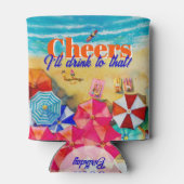 Cheers Beach Life Verjaardagsfeestje Favoriet Blikjeskoeler (Achterkant)