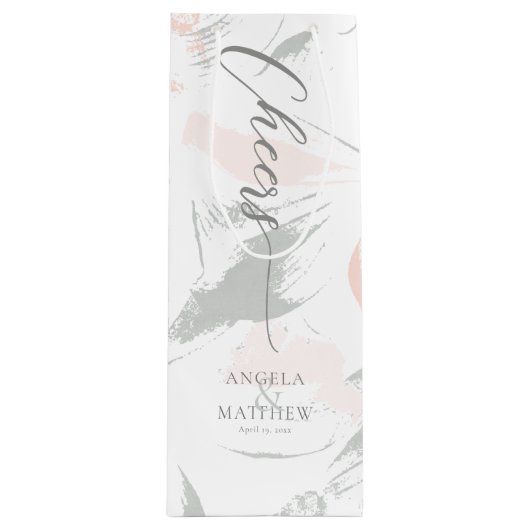 Cheers Bedankt voor de Blush Waterverf Wijn Cadeautas (Voorkant)