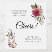 Cheers Bedankt voor het Vrijgezellenfeest Burgundy Wijn Etiket (Enkel label)