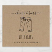 Cheers & Beer Birthday / Jubileum Party Bier Etiket (Enkel label)