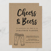 Cheers & Beer Diaper Party - Mannen van papa Guy S Kaart (Voorkant / Achterkant)