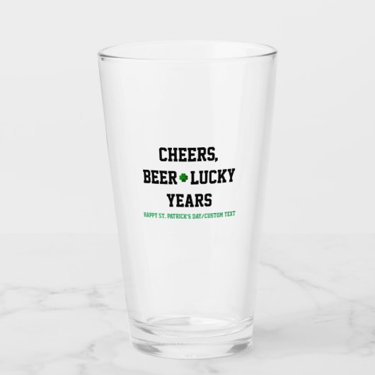 Cheers Beer Luck St Patrick's Day Glas (Voorkant)