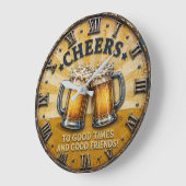 Cheers Beer Man Cave Bar Gift Grote Klok (Hoek)