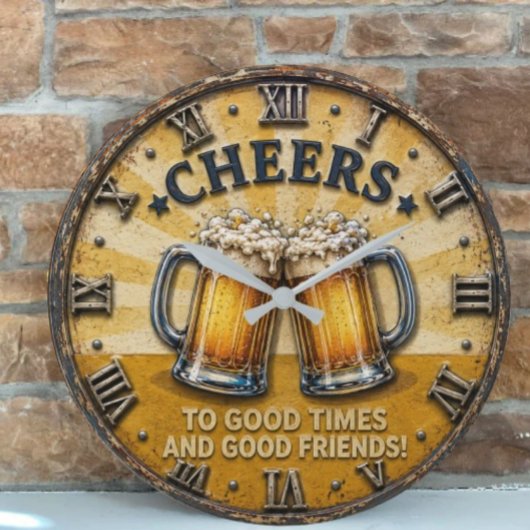 Cheers Beer Man Cave Bar Gift Grote Klok