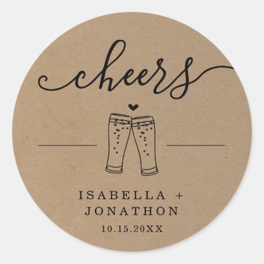 Cheers Beer Wedding Sticker (Voorkant)