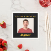 Cheers & Beers 21 jaar oude verjaardag foto Servet (Insitu)