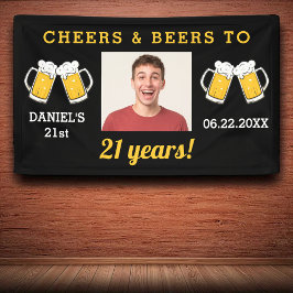 Cheers & Beers 21e jaar verjaardag Foto Keepsake Spandoek