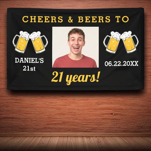 Cheers & Beers 21e jaar verjaardag Foto Keepsake Spandoek