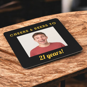 Cheers & Beers 21e verjaardag foto mijlpaal Kartonnen Onderzetters