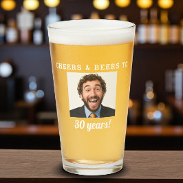 Cheers & Beers 30 jaar oude verjaardag foto Glas