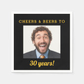 Cheers & Beers 30 jaar oude verjaardag foto Servet (Voorkant)