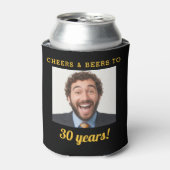 Cheers & Beers 30 Jaar Verjaardag Foto Keepsake Blikjeskoeler (Blikje Voorkant)