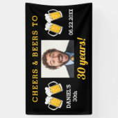 Cheers & Beers 30 Years Milestone Birthday Photo  Spandoek (Verticaal)