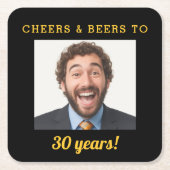 Cheers & Beers 30e verjaardag Foto Milestone Kartonnen Onderzetters (Voorkant)