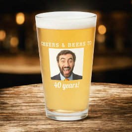 Cheers & Beers 40 jaar oude verjaardag foto Glas