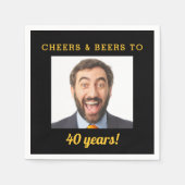 Cheers & Beers 40 jaar oude verjaardag foto Servet (Voorkant)